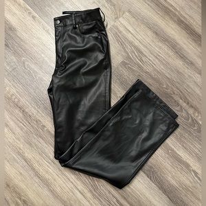 Zara faux leather 90s wide leg pants